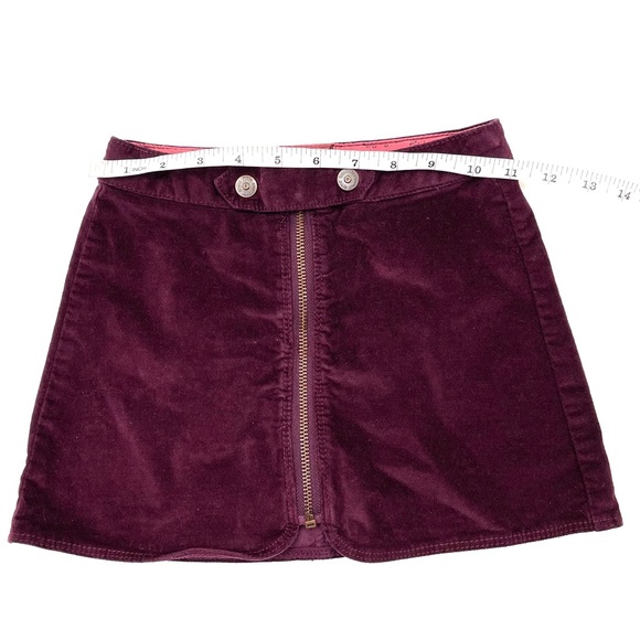 🐯2/$15🐯 ZARA Girls Zip Skirt in Burgundy Velvet - Picture 9 of 11
